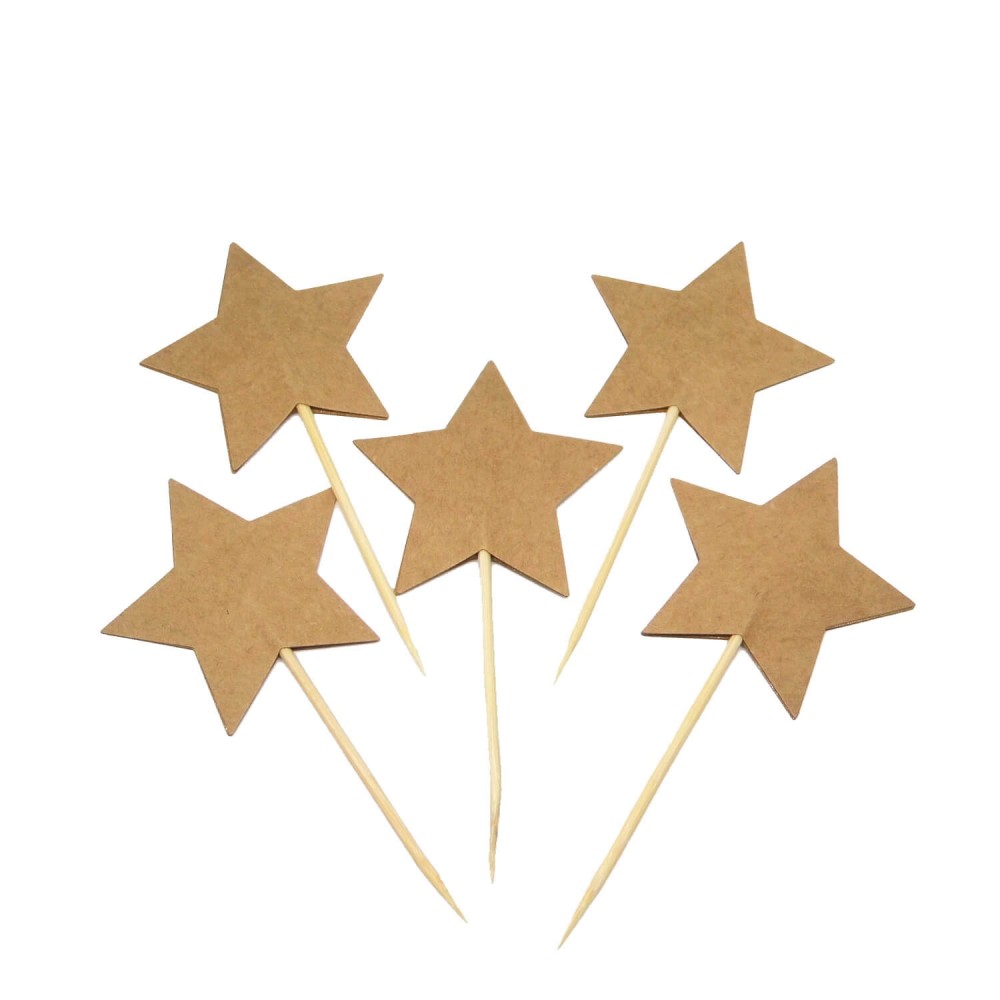 Kuchenpicker Kraftpapier Sterne